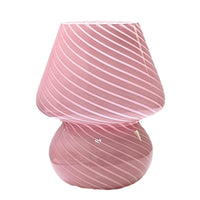 Mushroom Glass Table Lamp Bedside Night Light Desk Lamp Pink
