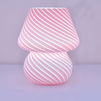 Mushroom Glass Table Lamp Bedside Night Light Desk Lamp Pink
