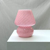 Mushroom Glass Table Lamp Bedside Night Light Desk Lamp Pink