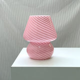 Mushroom Glass Table Lamp Bedside Night Light Desk Lamp Pink