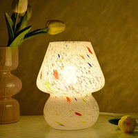 Mushroom Glass Table Lamp Bedside Night Light Desk Lamp Multicolor