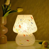Mushroom Glass Table Lamp Bedside Night Light Desk Lamp Multicolor