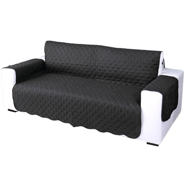 Quilted Sofa Slipcover Armrest Sofa Cover Sofa Protector Slipcover Black