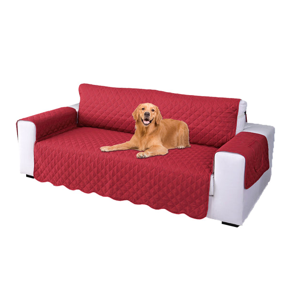 Quilted Sofa Slipcover Armrest Sofa Cover Sofa Protector Slipcover Red