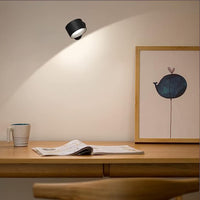3-Color Adjustable Magnetic LED Wall Light Rechargeable Sconce Wall Mounted Lamp Black