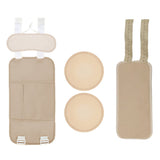 5-Piece Reusable Compress Castor Oil Pack for Knee Calf Waist Neck Chest Khaki