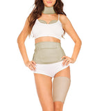 5-Piece Reusable Compress Castor Oil Pack for Knee Calf Waist Neck Chest Khaki
