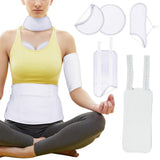 5-Piece Reusable Compress Castor Oil Pack for Knee Calf Waist Neck Chest White