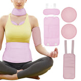 5-Piece Reusable Compress Castor Oil Pack for Knee Calf Waist Neck Chest Pink