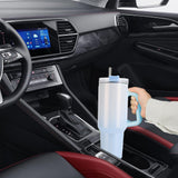 40oz Stainless Steel Tumbler with Straw Insulated Travel Mug Water Bottle Blue