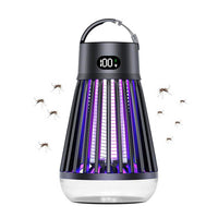 Electric Mosquito Killer Lamp USB Rechargeable Camping Mosquito Zapper Trap Black