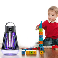Electric Mosquito Killer Lamp USB Rechargeable Camping Mosquito Zapper Trap Black