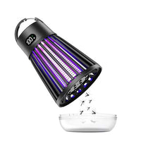 Electric Mosquito Killer Lamp USB Rechargeable Camping Mosquito Zapper Trap Black