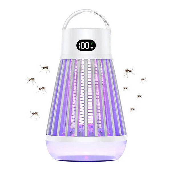 Electric Mosquito Killer Lamp USB Rechargeable Camping Mosquito Zapper Trap White