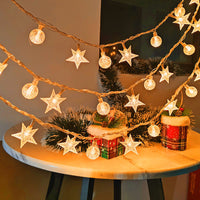 2 Modes Star Ball Fairy String Lights Camping Atmosphere Light Warm White