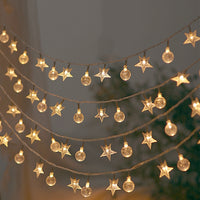 2 Modes Star Ball Fairy String Lights Camping Atmosphere Light Warm White