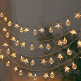 2 Modes Star Ball Fairy String Lights Camping Atmosphere Light Warm White