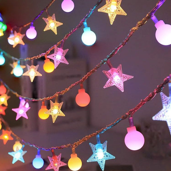 2 Modes Star Balls Fairy String Lights Camping Atmosphere Light Multi Colour