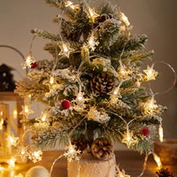 2 Modes Star Snowflakes Fairy String Lights Camping Atmosphere Light Warm White