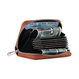 Travel RFID Blocking Wallet Money Purse Card Holder Case Brown