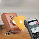 Travel RFID Blocking Wallet Money Purse Card Holder Case Brown