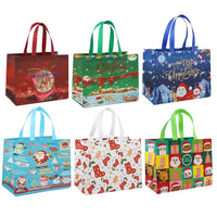 6Pcs Christmas Tote Bags With Handle Multifunctional Christmas Gift Bags Xmas Decor Style 2