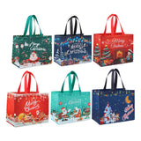 6Pcs Christmas Tote Bags With Handle Multifunctional Christmas Gift Bags Xmas Decor Style 3