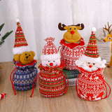 4Pcs Christmas Dolls Bags Candy Bags Festive Drawstring Bags Gifts