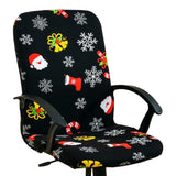 Christmas Stretch Office Chair Cover Removable Swivel Office Chair Slipcover Black