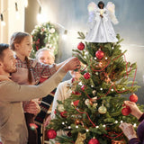 25cm 2D Christmas Tree Topper Angel Fairy Festive Xmas Tree Top Ornament Decoration Black