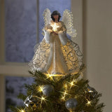 25cm 2D Christmas Tree Topper Angel Fairy Festive Xmas Tree Top Ornament Decoration Black