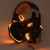 3.5mm Gaming Headset with Mic and LED Light for PC Mac Laptop Orange