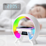 Wireless Bluetooth Smart Speaker Atmosphere Night Light Supports Wireless Charging Multifunctional Timing Alarm Clock
