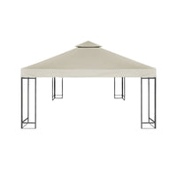 2-Tier Gazebo Replacement Top Cover Pergola Top Cover Outdoor Canopy Cover Garden Yard Decor Beige