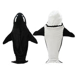 210cm Adult Wearable Whale Blanket Hoodie Flannel Onesie Pajamas Sleeping Bag