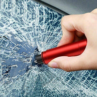 2-in-1 Car Safehammer Glass Breaker Safety Hammer Window Glass Breaker with Seat Belt Cutter Red