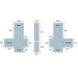 2-Seater Water Resistant Non-Slip Split Recliner Couch Cover with Console Sofa Chair Protector Slipcovers Gray