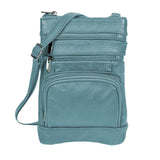 Women Genuine Leather Crossbody Bag Sling Purse Shoulder Bag Peacock Blue
