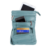 Women Genuine Leather Crossbody Bag Sling Purse Shoulder Bag Peacock Blue