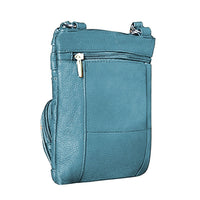 Women Genuine Leather Crossbody Bag Sling Purse Shoulder Bag Peacock Blue