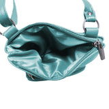 Women Genuine Leather Crossbody Bag Sling Purse Shoulder Bag Peacock Blue