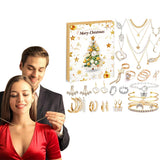 24 Days Jewerly Countdown to Christmas Calendar Xmas Necklace Earrings Bracelet Advent Calendar Surprise Box Style 3