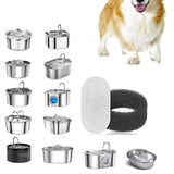 12Pcs Set Replacement Filters and 12 Pre-Filter Sponges Compatible with Most Stainless Steel Pet Water Fountain
