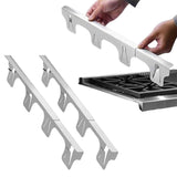 4Pcs Adjustable Stove Gap Fillers Heat Resistant Stove Gap Covers Stainless Steel Gas Stove Side Gap Protector Silver