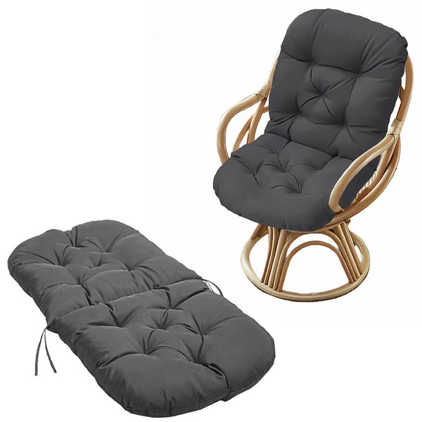 Solid Color Seat Cushion for Swivel Rocker Chair for Home Garden High Back Hammock Dark Grey
