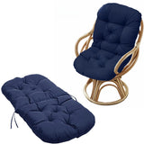 Solid Color Seat Cushion for Swivel Rocker Chair for Home Garden High Back Hammock  Navy