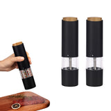 Set of 2Pcs Smart Salt and Pepper Grinders with LED Light Battery-Powered Adjustable Coarseness Mills