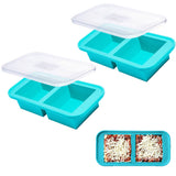 2Pcs Silicone Freezer Tray with Lid  Ice Tube Mold Reusable Storage Containers 2-Grid