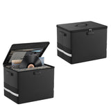 Water Resistant Zipper Vinyl Record Storage Box Holds 80+ Records