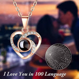 Valentines Preserved Rose with I Love You Necklace for Her Mothers Day Anniversary Birthday Gift Gold